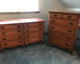 Vintage Tall Dresser and High Chest