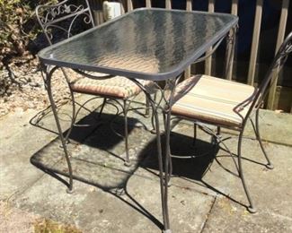 Wrought Iron Table with Two Chairs