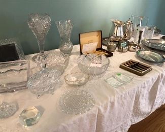 Crystal and silver pieces