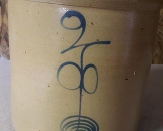 Salt glazed 2 gallon crock 
