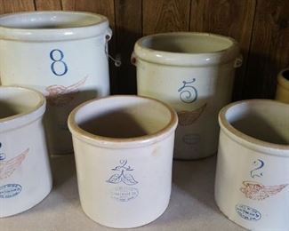 Many Red Wing Crocks