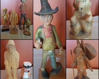 Many Hand Carved Statues