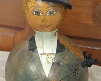Handcrafted Riding Figure made from a gourd