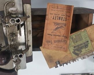 Stanley #45 Plane with blades, original boxes, and paperwork.