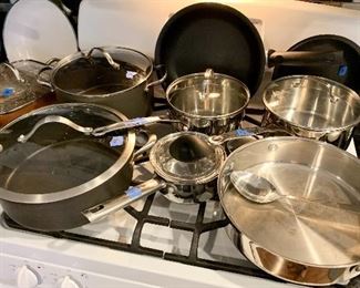 Cuisinart, Calphalon, Covered Pots priced as marked in photo