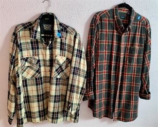Size large flannel shirts $5 ea