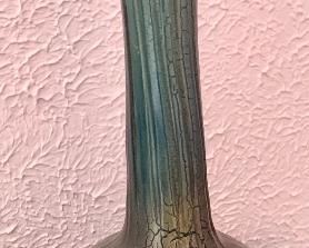 Vintage 22.5h Glazed Vase $16