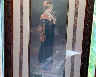 Vintage framed & double matted w/ trim $18