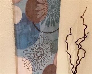 22w x 50h Vertical Art $10
16” Tall vase w/ Branches $15