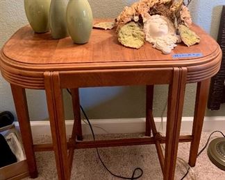 Vintage Accent Table 33w x 21d x 29h
$48
3 Green Vases $3 ea