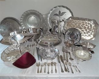 Assorted Silver Plated and Silver Toned Serving Ware