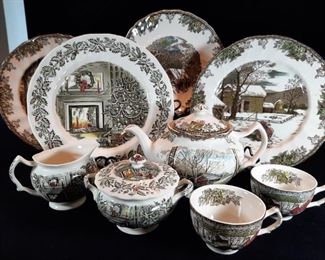 Johnson Brothers Christmas Tea Pot and Accessories