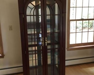 Lighted Glass Mirrored Display Cabinet