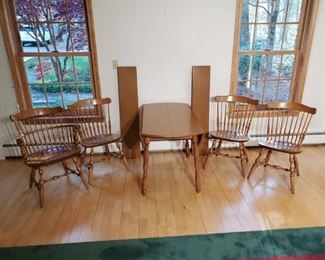 Solid Maple Expandable Table and Matching Chairs