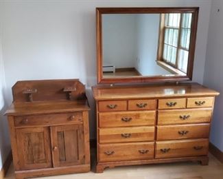 Solid Wood Bureau and Cabinet
