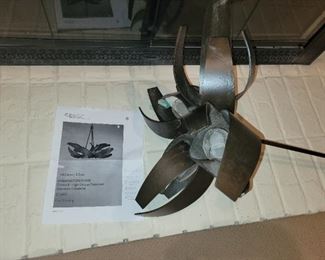 $200.00, 33" tall and 22" across, Hubbardton forge Corona 6 unique light statement geometric chandelier