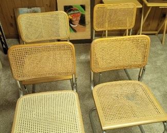 $500.00, Four Marcel Breuer MCM chairs, Structurally sound, Chrome is in very good condition one chair needs to be recained