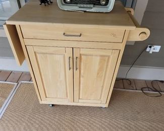 $35.00, Butcher block side table