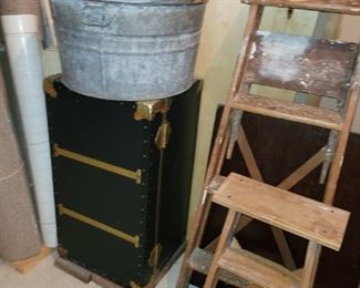 Old trunks, and aluminum tubs
