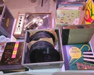 Huge record collection mostly Jazz, Garrard turntaable