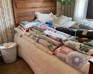 Antique Bed with Quilts