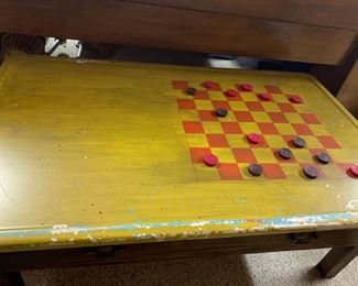 Checker painted table