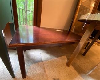 #24	coffee rectangle table 36x19x17 as is finish 	 $65.00 
