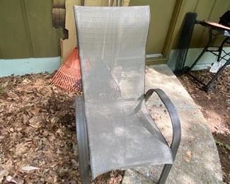 #62	cloth seat aluminum patio chair 	 $20.00 
