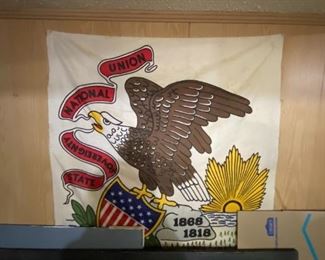 #107	Eagle Flag - 44"Wx55"T - Illinois	 $30.00 
