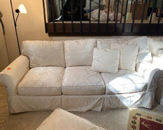 #131	White Sofa w/slip-cover (made to have slip-cover) 86" Long	 $300.00 
