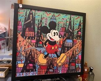 #155	Print on Canvas of Howard Finster - Mickey Mouse	 $65.00 
