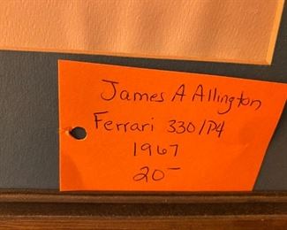 #189	James A Allington Ferrari 330/P4	 $20.00 
