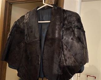 #191	Vintage Black Fur Stohl w/pockets in side	 $25.00 
