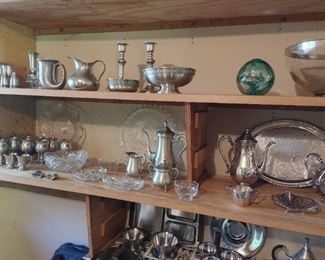 Pewter, silver and stainless sets and pieces
