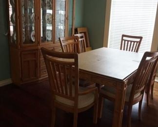 table and chairs-has leaves, china cabinet