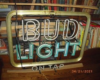 vintage Bud Light on Tap Neon Sign