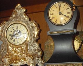 Two of severa mantle clocks