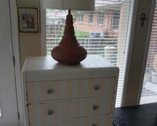 chest of drawers, lamp