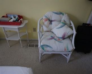 chair, spread, small table