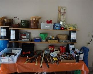 hand tools, flower pots, basets, vases