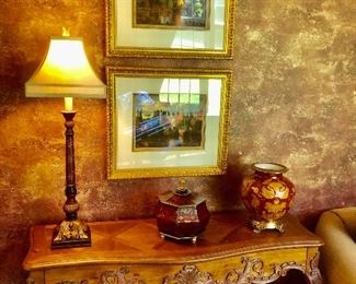 Ethan Allen carved Console