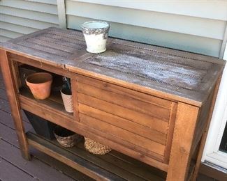 Ice chest bar serving table 