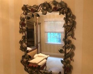 Wrought iron hand painted mirror 