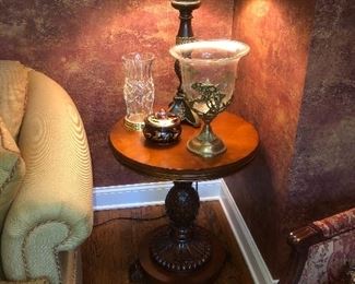 Ethan Allen carved end  table