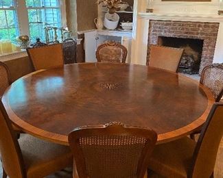 Wonderful burled wood inlaid table
