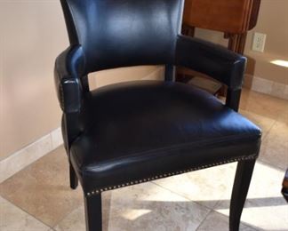 Leather nailhead arm chairs