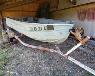 Aluminum Boat (no motor) with Rolco Boat Trailer