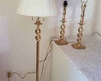 58 in. Floor Lamp and (2) Matching Table Lamp