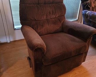 La~Z~Boy Dark Brown Rocker Recliner. Chair seat measures 32in. wide x 18in. high