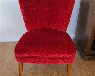 Vintage Red Velvet Chair
